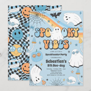 Invitation Halloween Super Cute Ghost Vibes Éffrayantes Anniv