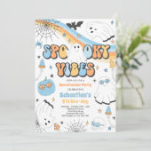 Invitation Halloween Super Cute Ghost Vibes Éffrayantes Anniv (Debout devant)