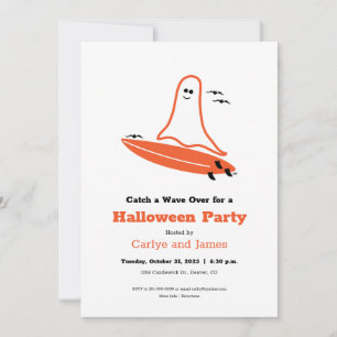 Invitation Halloween Surfer Ghost