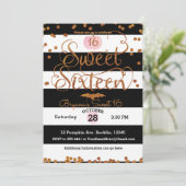 Invitation Halloween Sweet 16 Anniversaire fête Noir blanc ro (Debout devant)