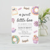 Invitation Halloween Sweet Little Boo Baby shower (Debout devant)