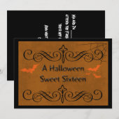 Invitation Halloween Sweet sixteen (Devant / Derrière)