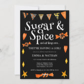 Invitation Halloween Thème C'est un Baby shower de fille (Devant)