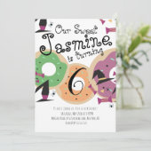 Invitation Halloween Thème Saupoudrer de bonbon de beigne Ann (Debout devant)