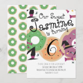 Invitation Halloween Thème Saupoudrer de bonbon de beigne Ann (Devant / Derrière)