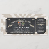 Invitation Halloween Ticket Sugar Skuls Party Événement Éffra (Devant / Derrière)