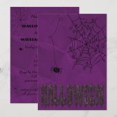 Invitation Halloween Toiles d'Araignées Sombres (Devant / Derrière)