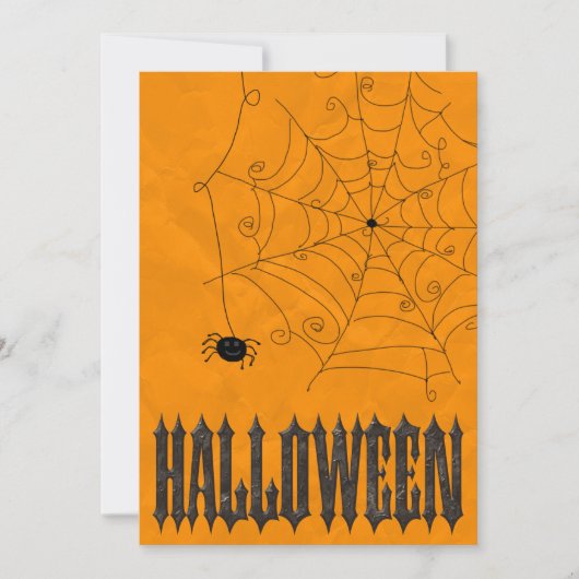 Invitation Halloween Toiles d'Araignées Sombres (Devant)