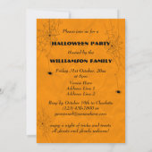 Invitation Halloween Toiles d'Araignées Sombres (Dos)