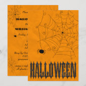 Invitation Halloween Toiles d'Araignées Sombres (Devant / Derrière)