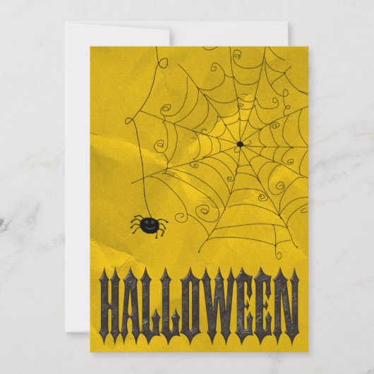 Invitation Halloween Toiles d'Araignées Sombres (Devant)