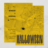 Invitation Halloween Toiles d'Araignées Sombres (Devant / Derrière)