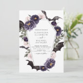 Invitation Halloween tout en un QR Code Mariage gothique (Debout devant)