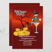 Invitation Halloween traite l'invitation (Devant / Derrière)