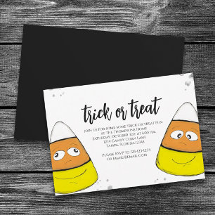 Invitation Halloween Trick Or Treat Mignon Bonbon en Forme de