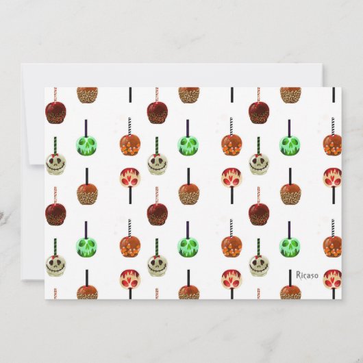 Invitation Halloween Trick ou traiter crâne bonbon (Dos)