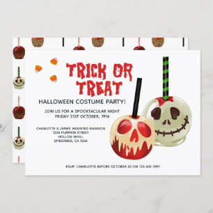 Invitation Halloween Trick ou traiter crâne bonbon