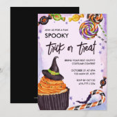 Invitation Halloween Trick ou Treat Cupcake (Devant / Derrière)