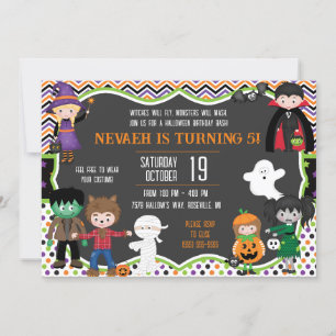 Invitation Halloween, Trick ou Treat, Fête d'anniversaire à t