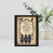 Invitation Halloween trois sorcières et brindilles (Debout devant)