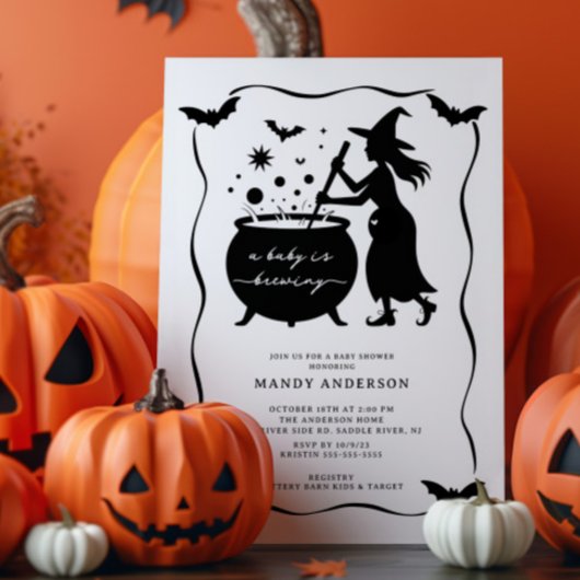 Invitation Halloween Un bébé brasse du Baby shower