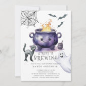 Invitation Halloween Un bébé brasse du Baby shower (Devant)