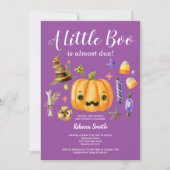 Invitation Halloween Un Petit Baby shower Citrouille Boo Viol (Devant)
