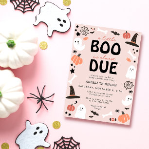 Invitation Halloween Un petit boo est presque arrivé Cadeaux