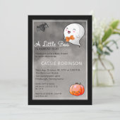 Invitation Halloween Un Petit Boo Ghost Baby shower Garçon (Debout devant)