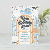 Invitation Halloween une année Éffrayante Fête du 1er anniver (Debout devant)