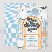 Invitation Halloween une année Éffrayante Fête du 1er anniver (Devant / Derrière)