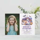 Invitation Halloween Unicorn Aquarelle fête d'anniversaire (Debout devant)