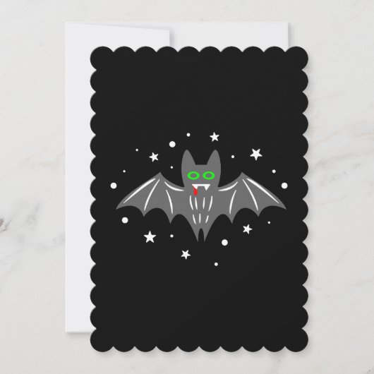 Invitation halloween vampire battes étoiles déplaisantes (Devant)
