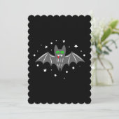 Invitation halloween vampire battes étoiles déplaisantes (Debout devant)