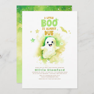 Invitation Halloween Vert Un Baby shower Amusant Bébé Boo