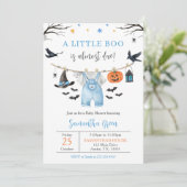 Invitation Halloween Vêtements Petit Baby shower Boo (Debout devant)