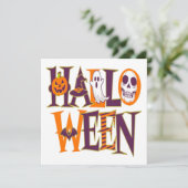 Invitation Halloween vibrant colorful (Debout devant)