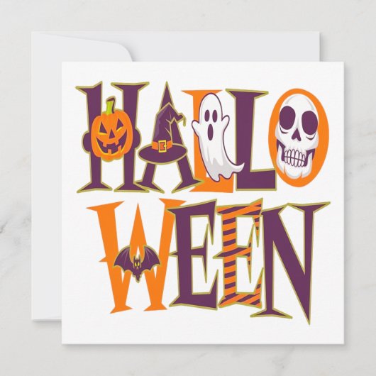 Invitation Halloween vibrant colorful (Devant)