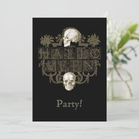 Invitation Halloween vintage (Debout devant)