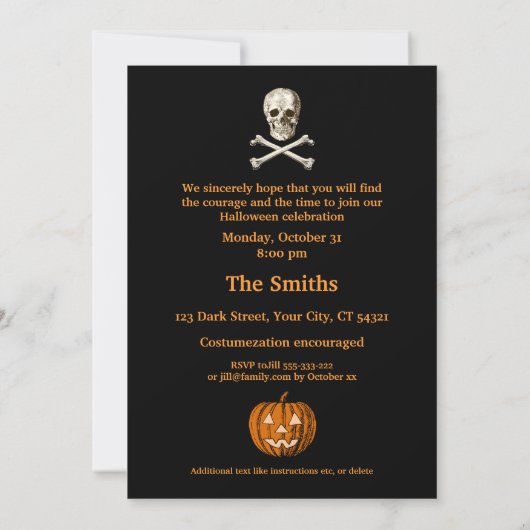 Invitation Halloween vintage (Dos)