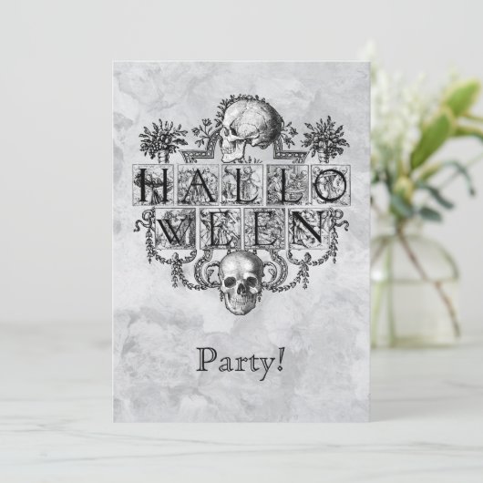 Invitation Halloween vintage (Debout devant)