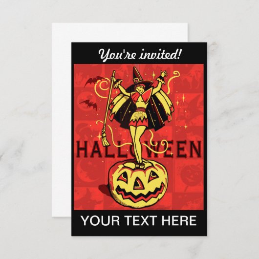 Invitation Halloween (vintage) (Devant / Derrière)