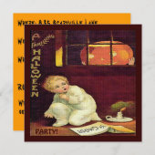 Invitation Halloween vintage (Devant / Derrière)