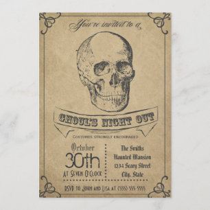 Invitation Halloween Vintage crâne