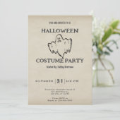 Invitation Halloween Vintage Fantôme Simple (Debout devant)