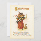Invitation Halloween vintage Fun Little Witch (Devant)