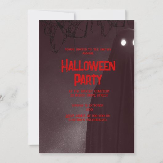 Invitation halloween vintage gothique (Devant)