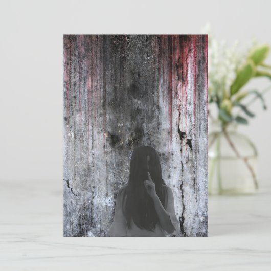 Invitation halloween vintage gothique (Debout devant)