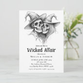 Invitation Halloween Vintage Gothique Skull Invit (Debout devant)