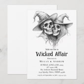 Invitation Halloween Vintage Gothique Skull Invit (Devant / Derrière)